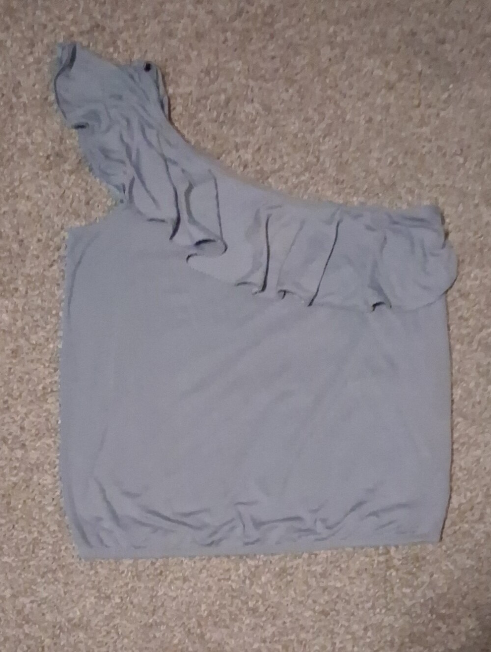 American Eagle Outfitters One-Shoulder Ruffle Camisole, Gray In Color.